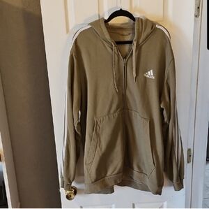 Adidas Men's Olive Zip-Up Sweater